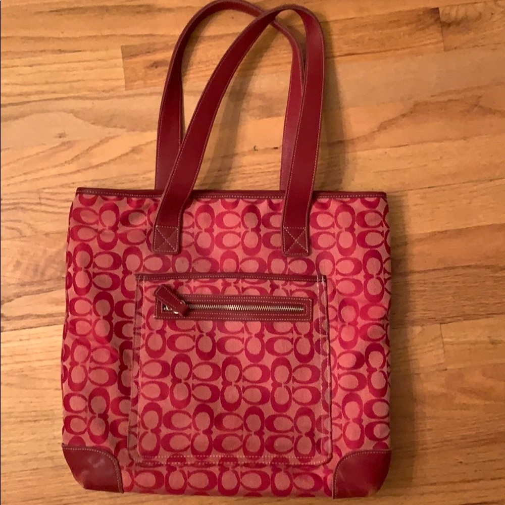 A red coach bag